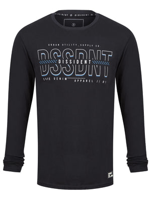 Grill Graphic Motif Cotton Jersey Long Sleeve Top in Jet Black - Dissident