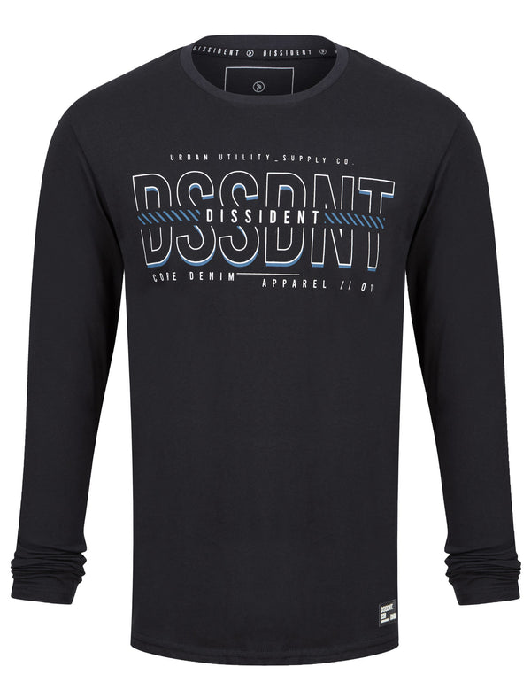 Grill Graphic Motif Cotton Jersey Long Sleeve Top in Jet Black - Dissident