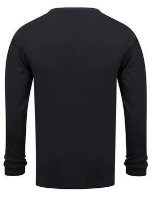Grill Graphic Motif Cotton Jersey Long Sleeve Top in Jet Black - Dissident