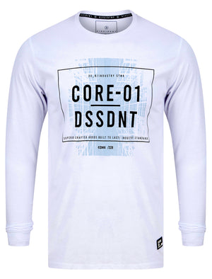 Topic Graphic Motif Cotton Jersey Long Sleeve Top in Optic White - Dissident