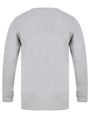 Nect Motif Cotton Jersey Long Sleeve Top in Light Grey Marl - Tokyo Laundry