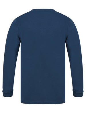 Theta Motif Cotton Jersey Long Sleeve Top in Insignia Blue - Tokyo Laundry