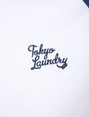 Irons Cotton Jersey Baseball Raglan Long Sleeve Top in Patriot Blue - Tokyo Laundry