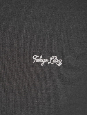 Kalenza Long Sleeve Polo Shirt in Charcoal Marl - Tokyo Laundry