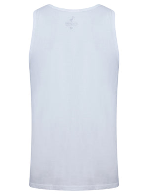 WC Cali Motif Print Cotton Vest Top in Optic White - South Shore