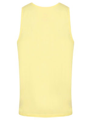 El Matador Motif Print Cotton Vest Top in Pastel Yellow - South Shore