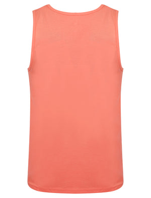 Made For Motif Print Cotton Vest Top in Peach Blossom - South Shore