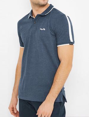 Cafe Racer Polo Shirt In Mood Indigo Marl - Tokyo Laundry