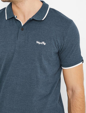 Cafe Racer Polo Shirt In Mood Indigo Marl - Tokyo Laundry