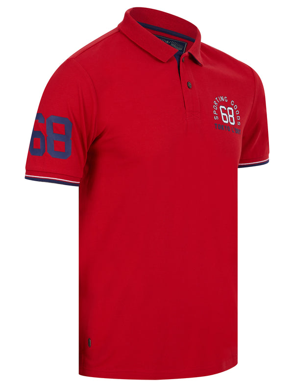 Sporting Goods Cotton Pique Polo Shirt in Barados Cherry - Tokyo Laundry