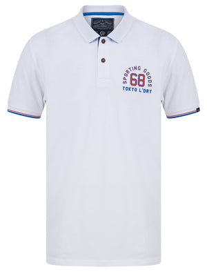 Sporting Goods Cotton Pique Polo Shirt in Optic White - Tokyo Laundry