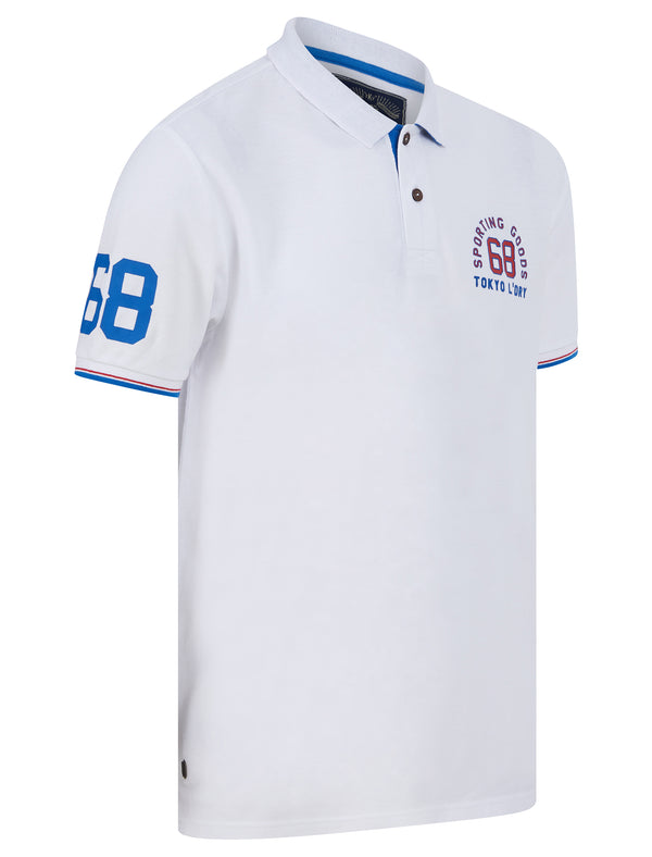 Sporting Goods Cotton Pique Polo Shirt in Optic White - Tokyo Laundry