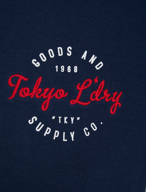 Taper Cotton Pique Polo Shirt in Sky Captain Navy - Tokyo Laundry