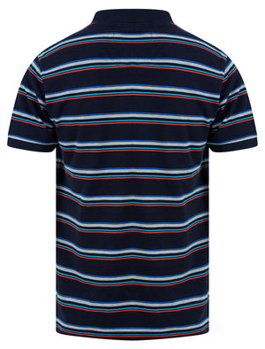 Gazza Striped Cotton Pique Polo Shirt in Sky Captain Navy - Tokyo Laundry