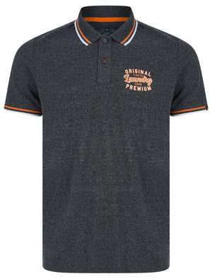 Masses Cotton Jersey Polo Shirt in Dark Grey Grindle - Tokyo Laundry