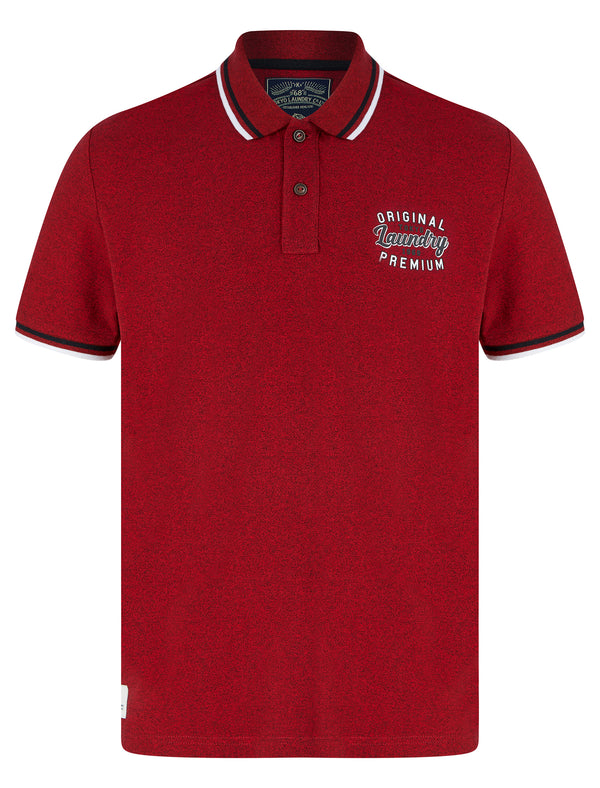 Masses Cotton Jersey Polo Shirt in Red Grindle - Tokyo Laundry