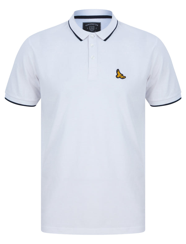 Stenhouse Cotton Pique Polo Shirt in Bright White - Kensington Eastside