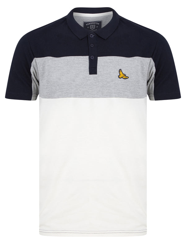Stoneleigh Colour Block Cotton Pique Polo Shirt in Gardenia White - Kensington Eastside