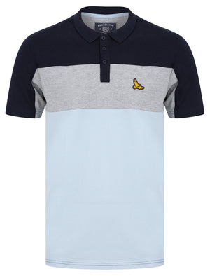 Stoneleigh Colour Block Cotton Pique Polo Shirt in Skyway - Kensington Eastside