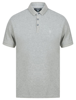 Sunbury Cotton Rich Woven Polo Shirt in Light Grey Marl - Kensington Eastside