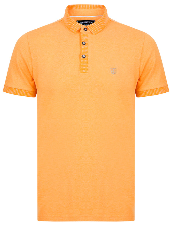 Sunbury Cotton Rich Woven Polo Shirt in Papaya - Kensington Eastside