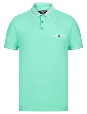 Tailworth Cotton Jersey Polo Shirt with Chest Pocket in Dusty Jade Green - Kensington Eastside