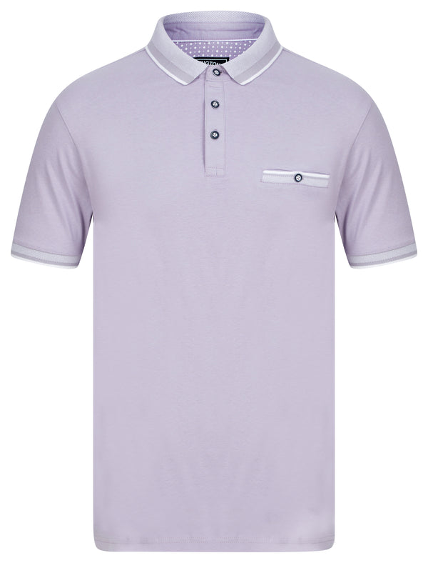 Tailworth Cotton Jersey Polo Shirt with Chest Pocket in Wisteria Lilac - Kensington Eastside