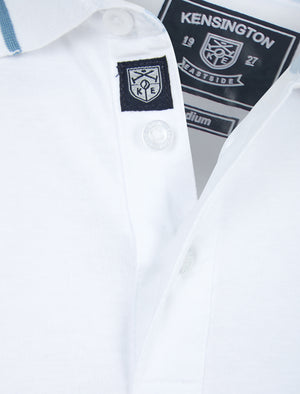 Tarlton Cotton Jersey Polo Shirt with Chest Pocket in Bright White - Kensington Eastside