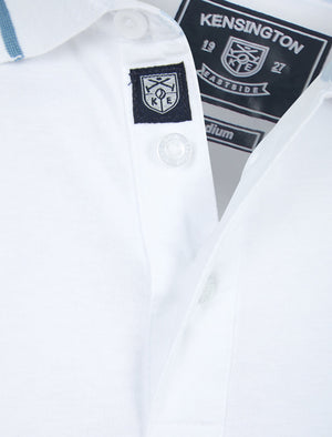 Valdez Cotton Jersey Polo Shirt with Chest Pocket in Bright White - Kensington Eastside