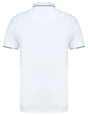 Valdez Cotton Jersey Polo Shirt with Chest Pocket in Bright White - Kensington Eastside