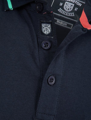 Valdez Cotton Jersey Polo Shirt with Chest Pocket in Sky Captain Navy - Kensington Eastside