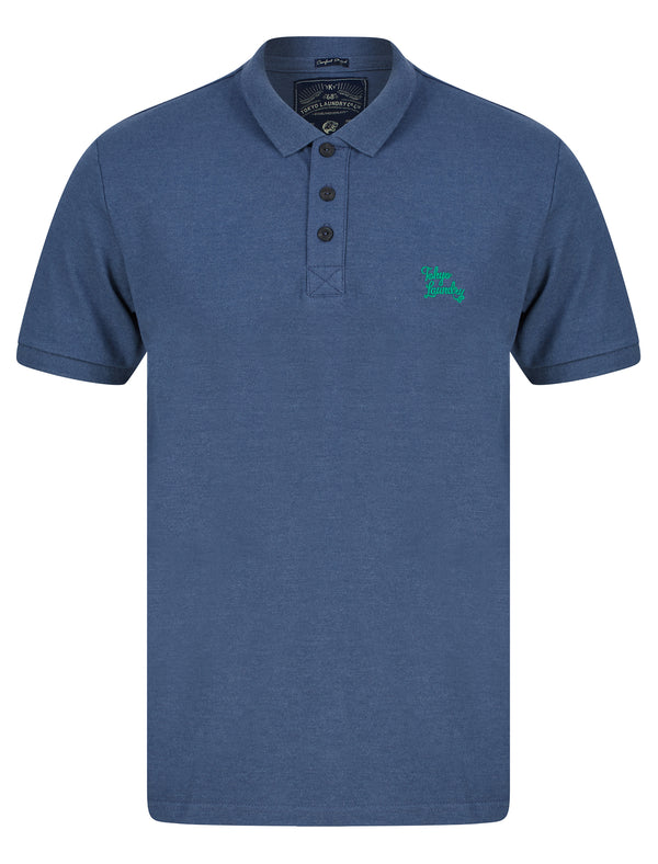 Marahau 3 Signature Cotton Pique Polo Shirt in Vintage Indigo Marl - Tokyo Laundry