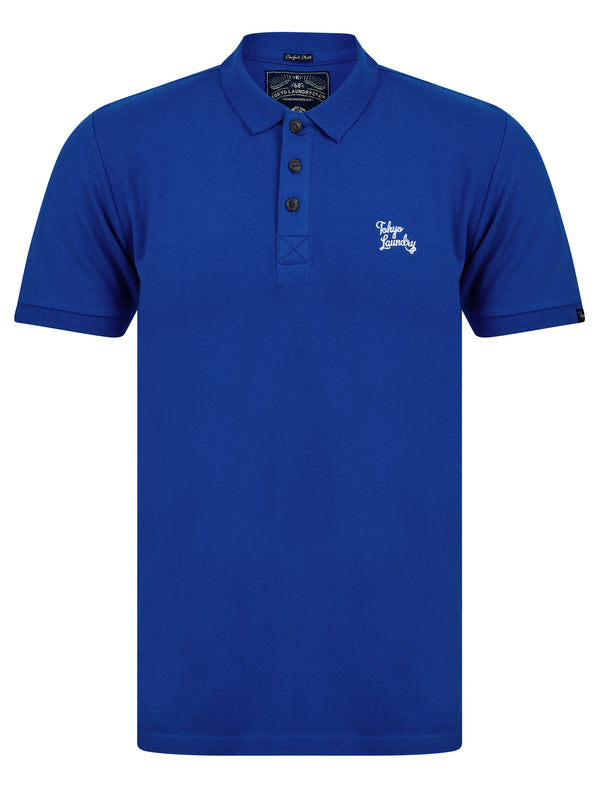 Marahau 3 Signature Cotton Pique Polo Shirt in Sea Surf Blue - Tokyo Laundry