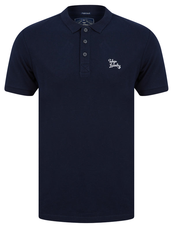 Marahau 3 Signature Cotton Pique Polo Shirt in Sky Captain Navy - Tokyo Laundry