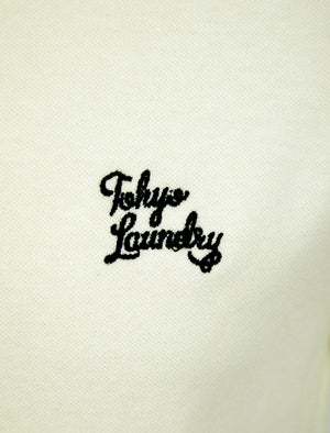 Marahau 3 Signature Cotton Pique Polo Shirt in Snow White - Tokyo Laundry
