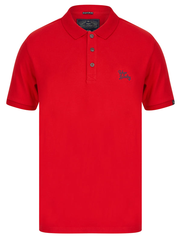 Mortimer Signature Cotton Pique Polo Shirt in Barados Cherry - Tokyo Laundry