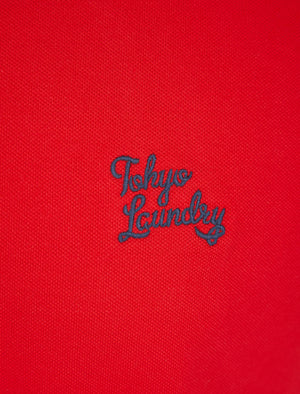 Mortimer Signature Cotton Pique Polo Shirt in Barados Cherry - Tokyo Laundry