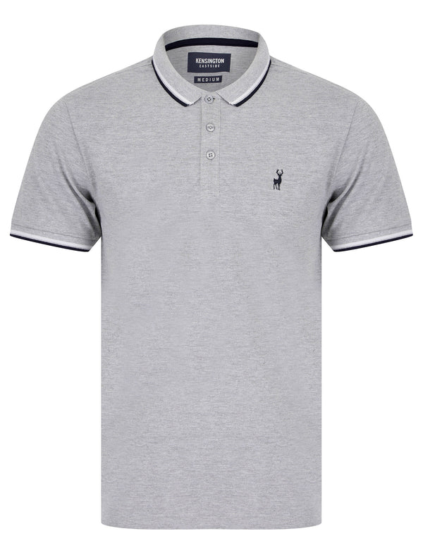 Underwood Cotton Pique Polo Shirt in Light Grey Marl - Kensington Eastside