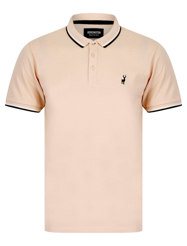 Underwood Cotton Pique Polo Shirt in Peach Whip - Kensington Eastside