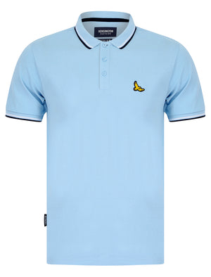 Trundle Cotton Pique Polo Shirt with Tipping in Blue Bell - Kensington Eastside