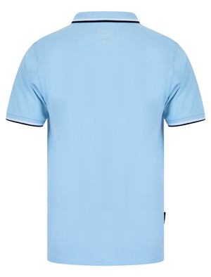 Trundle Cotton Pique Polo Shirt with Tipping in Blue Bell - Kensington Eastside
