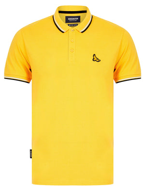 Jerry Cotton Pique Polo Shirt with Tipping in Golden Rod - Kensington Eastside