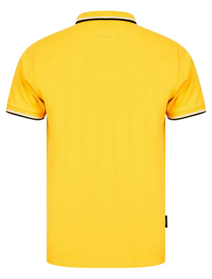 Jerry Cotton Pique Polo Shirt with Tipping in Golden Rod - Kensington Eastside