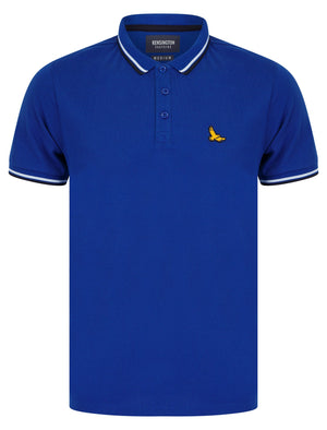 Jerry Cotton Pique Polo Shirt with Tipping in True Blue - Kensington Eastside