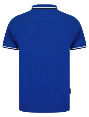 Jerry Cotton Pique Polo Shirt with Tipping in True Blue - Kensington Eastside