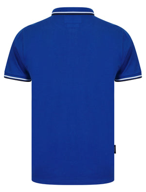 Trundle Cotton Pique Polo Shirt with Tipping in True Blue - Kensington Eastside