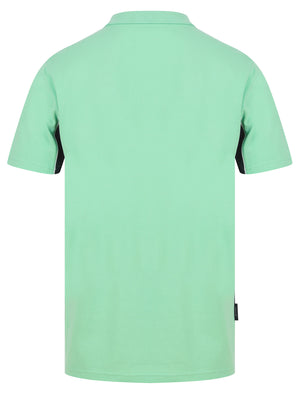 Gladstone Colour Block Pique Polo Shirt in Dusty Jade Green - Kensington Eastside