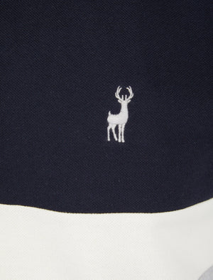 Sandford Colour Block Cotton Pique Polo Shirt in Light Grey Marl - Kensington Eastside