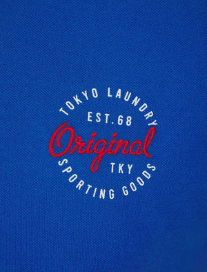 Linton Cotton Pique Polo Shirt in Jet Blue - Tokyo Laundry