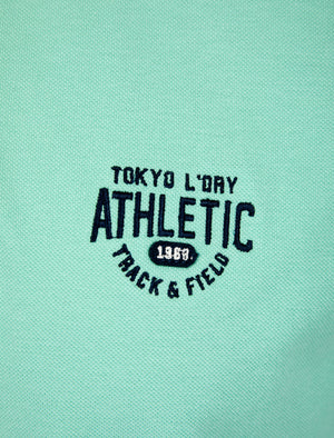 Hershell Cotton Pique Polo Shirt in Aqua Haze - Tokyo Laundry